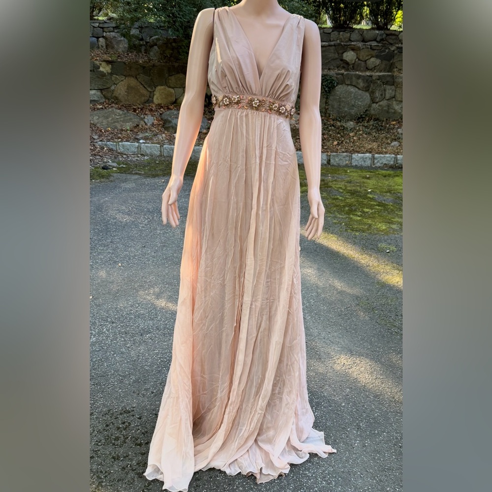 VINTAGE NEVER WORN Rickie Freeman for Teri Jon Womens Blush Maxi Dress